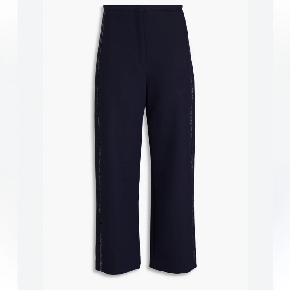 Tory Burch Wide Leg Black Linen Pants